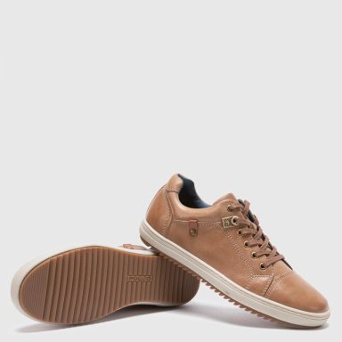 ZAPATILLA DE CUERO HOMBRE GUANTE CAFE  KANSAS - 4