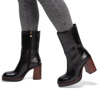 BOTA DE CUERO MUJER GACEL NEGRO ELEONORA - 2