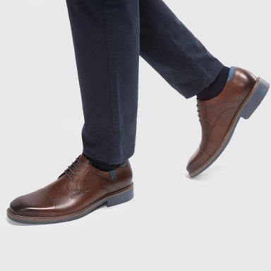 ZAPATO DE CUERO HOMBRE GUANTE CAFE  TORONTO - 2