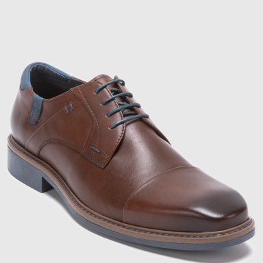 ZAPATO DE CUERO HOMBRE GUANTE CAFE  TORONTO - 3