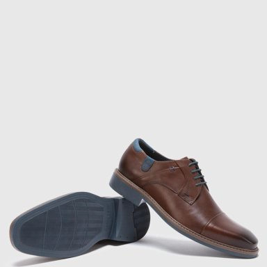 ZAPATO DE CUERO HOMBRE GUANTE CAFE  TORONTO - 4