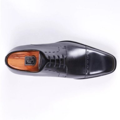 ZAPATO DE CUERO HOMBRE GUANTE NEGRO SUELA PRESIDENT - 5
