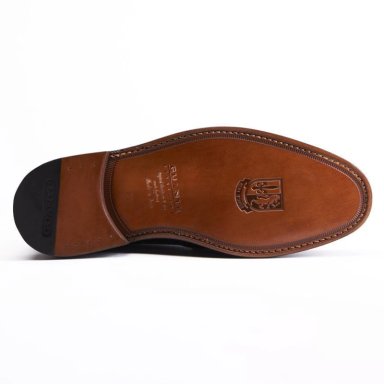 ZAPATO DE CUERO HOMBRE GUANTE NEGRO SUELA PUNTEADO - 4