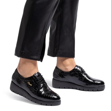 ZAPATO DE CUERO MUJER GACEL NEGRO MERCEDES - 2