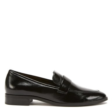 MOCASIN DE CUERO MUJER GACEL NEGRO CRUZ - 1