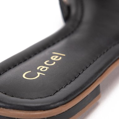 SANDALIAS MUJER GACEL CUERO NEGRO SANDY - 4