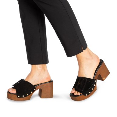 SANDALIAS MUJER GACEL CUERO NEGRO DAISY - 2