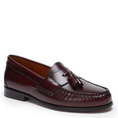 MOCASIN DE CUERO HOMBRE GUANTE GUINDA SUELA - 3