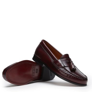 MOCASIN DE CUERO HOMBRE GUANTE GUINDA SUELA - 4