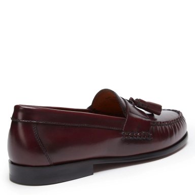 MOCASIN DE CUERO HOMBRE GUANTE GUINDA SUELA - 5
