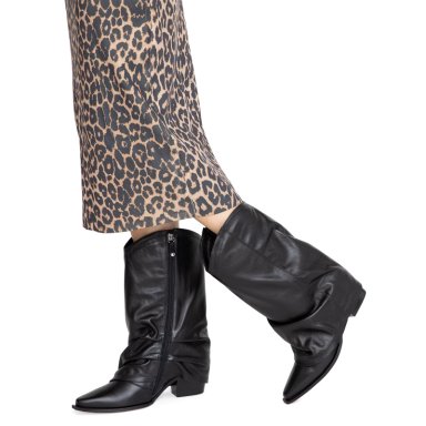 BOTA DE CUERO MUJER GACEL NEGRO DIXIE - 2