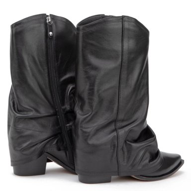 BOTA DE CUERO MUJER GACEL NEGRO DIXIE - 5