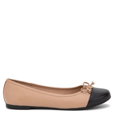 BALLERINA DE CUERO MUJER GACEL BEIGE IKIA - 1