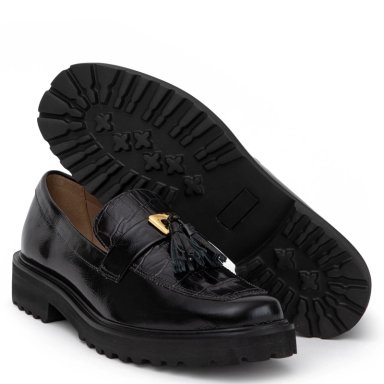 MOCASIN DE CUERO MUJER GACEL NEGRO AILEEN - 4