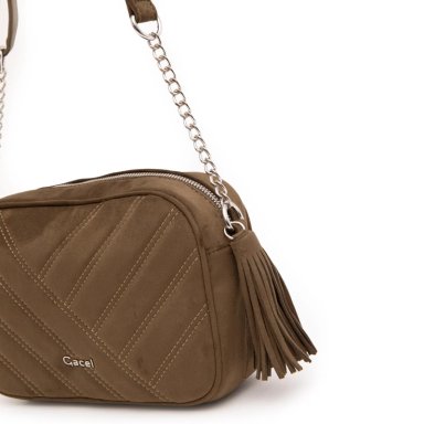 CARTERA MUJER GACEL OLIVO BANDOLERA GRANDE - 4