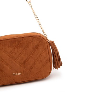 CARTERA MUJER GACEL TOSTADO BANDOLERA GRANDE - 5