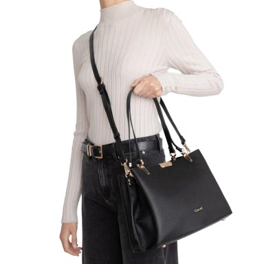 CARTERA MUJER GACEL NEGRO DOS ASAS GRANDE - 2