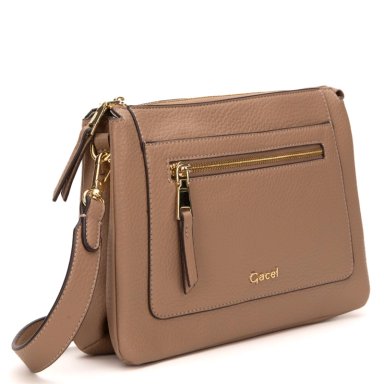 CARTERA MUJER GACEL TAUPE BANDOLERA GRANDE - 3