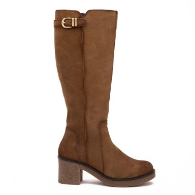 BOTA DE CUERO MUJER GACEL TAUPE MEG - 1