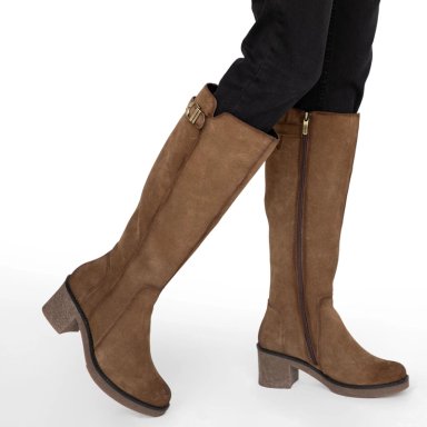 BOTA DE CUERO MUJER GACEL TAUPE MEG - 2