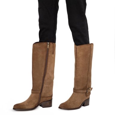 BOTA DE CUERO MUJER GACEL TAUPE CAROLA - 2