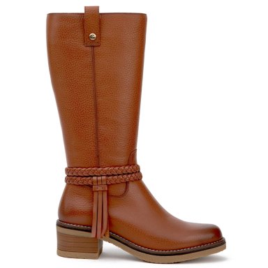 BOTA DE CUERO MUJER GACEL CAMEL MIKA - 1