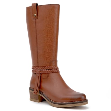 BOTA DE CUERO MUJER GACEL CAMEL MIKA - 3