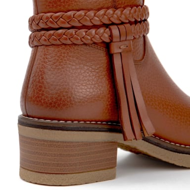 BOTA DE CUERO MUJER GACEL CAMEL MIKA - 4