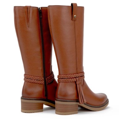 BOTA DE CUERO MUJER GACEL CAMEL MIKA - 5