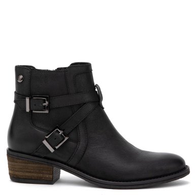 BOTIN DE CUERO MUJER GACEL NEGRO GINA - 1