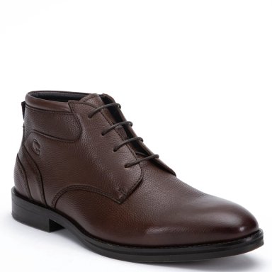 BOTIN DE CUERO HOMBRE GUANTE MARRON BURDEOS - 3