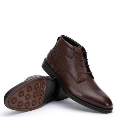 BOTIN DE CUERO HOMBRE GUANTE MARRON BURDEOS - 4