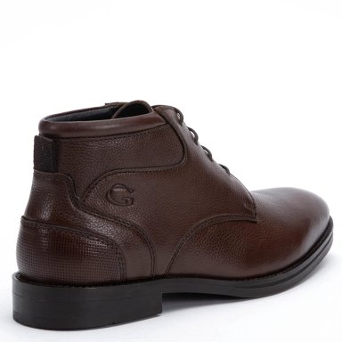BOTIN DE CUERO HOMBRE GUANTE MARRON BURDEOS - 5