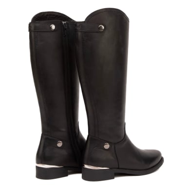 BOTA DE CUERO MUJER GACEL NEGRO HORTENCIA - 5
