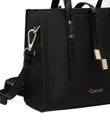 CARTERA MUJER GACEL NEGRO DOS ASAS PEQUEÑA - 5