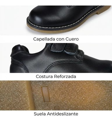 ZAPATO ESCOLAR CUERO ARMONIA 7056 NEGRO - 3
