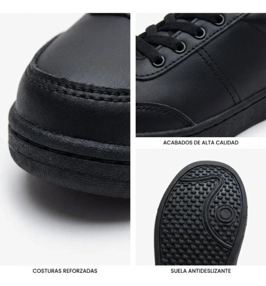 ZAPATILLAS ESCOLAR CUERO ARMONIA 7501 NEGRO TALLAS - 5