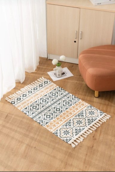 BAJADA DE CAMA RÚSTICA 60X90 CMS NÓRDICO BICOLOR - 1