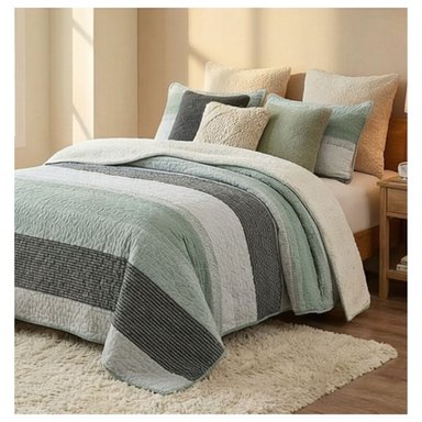 CUBRECAMA SHERPA 2 PLAZAS - VERDE MATIZ M951 - 1