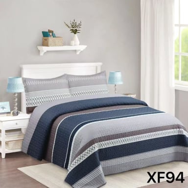 CUBRECAMA QUILT VERANO 1.5 PLAZAS - GRIS MATIZ XF94 - 1