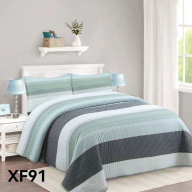 CUBRECAMA QUILT VERANO 2 PLAZAS - VERDE MATIZ XF91 - 1