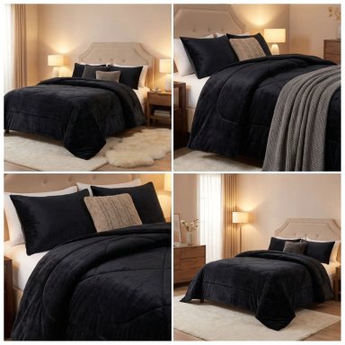 COBERTOR CHIPORRO INVIERNO 1.5 PLAZAS - NEGRO 001 - 5