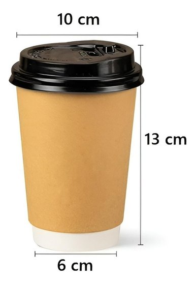 X200 VASOS DESECHABLES VASO KRAFT DOBLE PARED C/TAPA 12OZ MARRON CLARO / VASO KRAFT DOBLE PARED 12OZ - 3