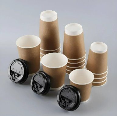 X200 VASOS DESECHABLES VASO KRAFT DOBLE PARED C/TAPA 12OZ MARRON CLARO / VASO KRAFT DOBLE PARED 12OZ - 7