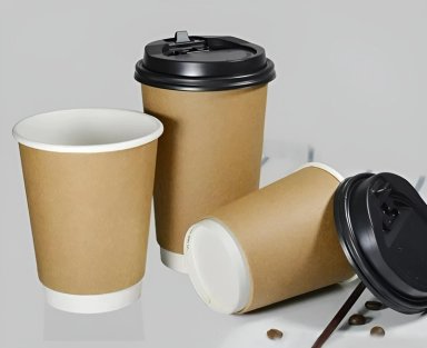X200 VASOS DESECHABLES VASO KRAFT DOBLE PARED C/TAPA 12OZ MARRON CLARO / VASO KRAFT DOBLE PARED 12OZ - 8