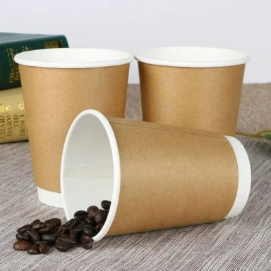 X200 VASOS DESECHABLES VASO KRAFT DOBLE PARED C/TAPA 12OZ MARRON CLARO / VASO KRAFT DOBLE PARED 12OZ - 9