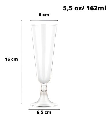 20 COPAS DE CHAMPAGNE COPA ACRILICO COPAS CHAMPAÑA 5OZ/162ML TRANSPARENTE - 3
