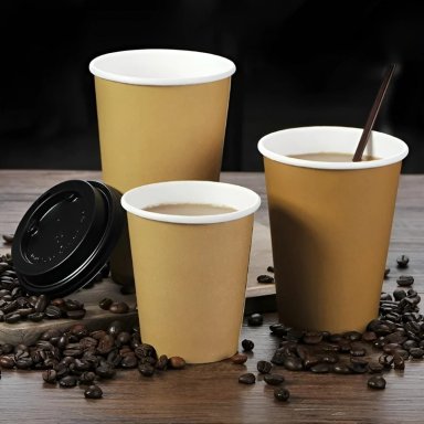 VASO KRAFT VASOS PARA CAFE VASO PAPEL KRAFT C/TAPA 12OZ - 2