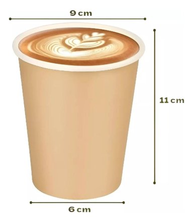 VASO KRAFT VASOS PARA CAFE VASO PAPEL KRAFT C/TAPA 12OZ - 3