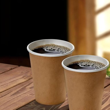 VASO KRAFT VASOS PARA CAFE VASO PAPEL KRAFT C/TAPA 12OZ - 4